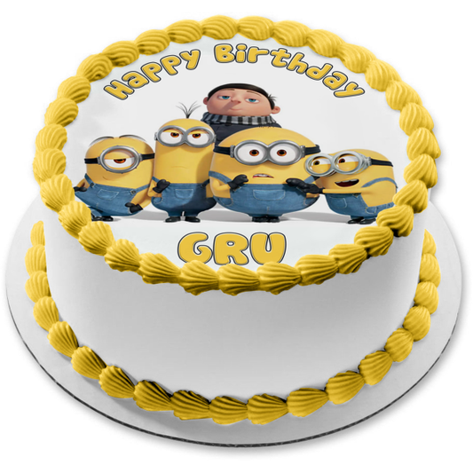 Minions Rise of Gru Posed Movie Poster Edible Cake Topper Image ABPID56410