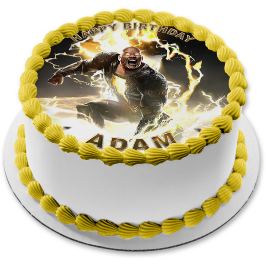 DC Comics Black Adam Power Pose Edible Cake Topper Image ABPID56408