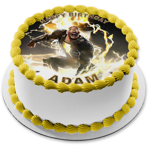 DC Comics Black Adam Power Pose Edible Cake Topper Image ABPID56408