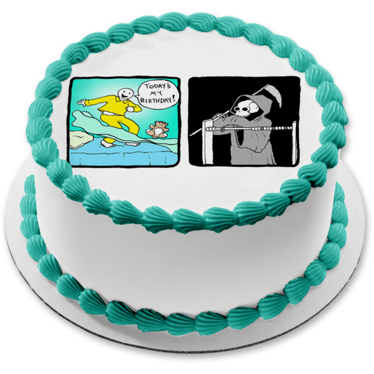 Meme Perry Bible Fellowship Birthday Comic Strip Happy Birthday Grim Reaper Edible Cake Topper Image ABPID51486