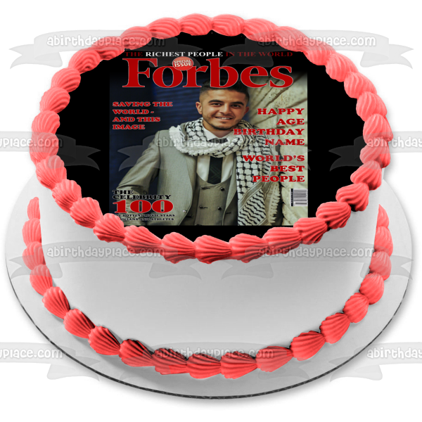 Forbes Magazine Cover Custom Photo Frame Add Your Own Photo Edible Cake Topper Image ABPID51730