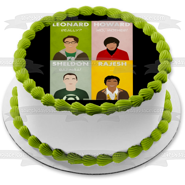 Meme the Big Bang Theory Cartoon Leanord Howard Sheldon Rajesh Edible Cake Topper Image ABPID51493