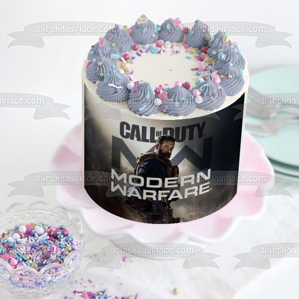 Call of Duty: Modern Warfare Logo Captain Price Edible Cake Topper Image ABPID51740