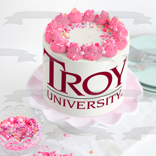Troy University Edible Cake Topper Image ABPID51747