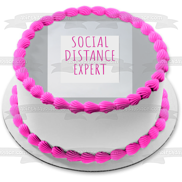 Coronavirus Meme Social Distance Expert Edible Cake Topper Image ABPID51507