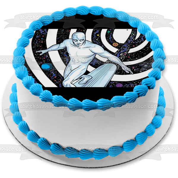 Silver Surfer In Space Edible Cake Topper Image ABPID51763