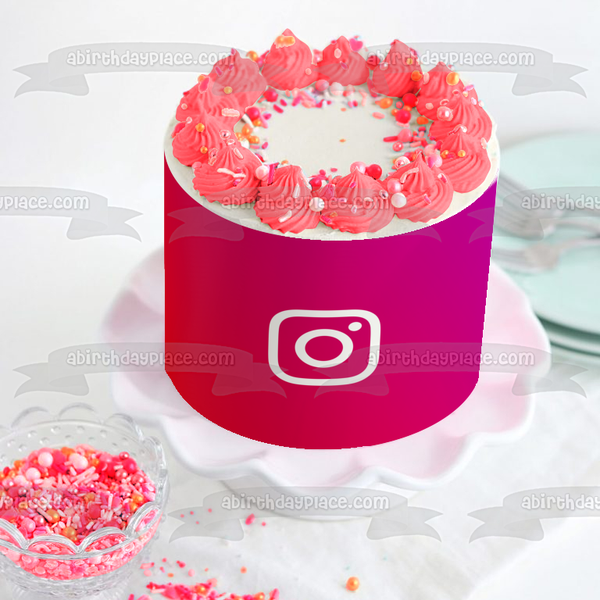 New Instagram with Background Edible Cake Topper Image ABPID51772