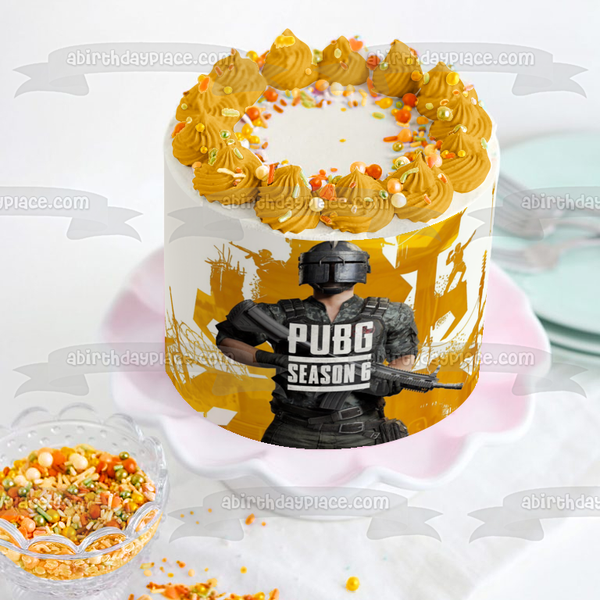 Playerunknown’S Battlegrounds Season 6 Poster Edible Cake Topper Image ABPID51896