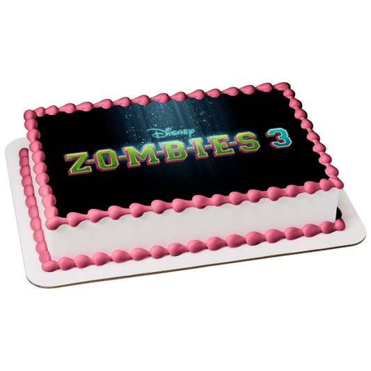 Z-O-M-B-I-E-S 3 Movie Logo with a Black Background Edible Cake Topper Image ABPID56422