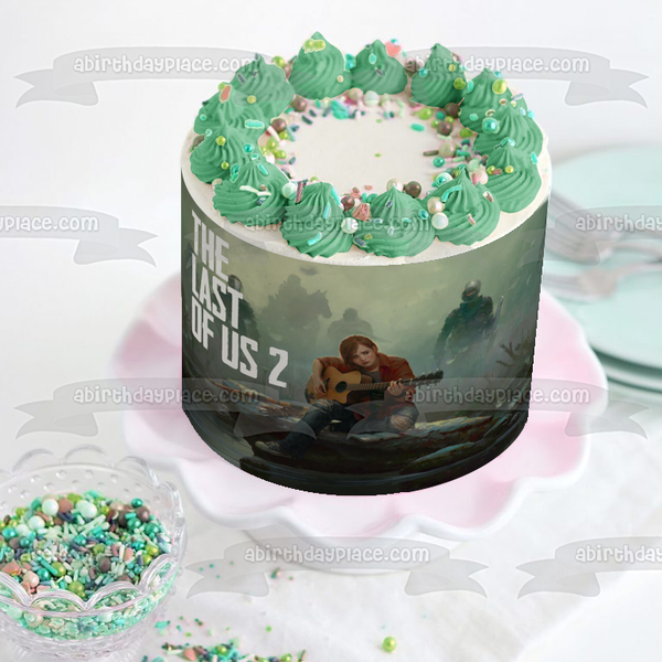 The Last of Us Part 2 Ellie Playing Guitar Edible Cake Topper Image ABPID51965