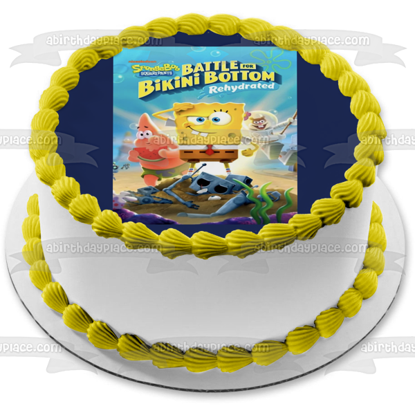 SpongeBob SquarePants: Battle for Bikini Bottom Rehydrated Patrick Sandy SpongeBob Edible Cake Topper Image ABPID51968