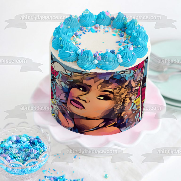 Pop Art Comic Magic Dreamer Girl Edible Cake Topper Image ABPID51977