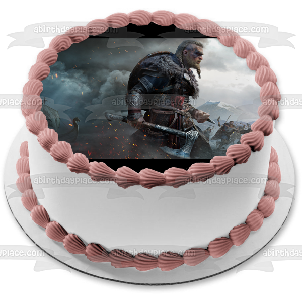Assassins Creed Valhalla Elvor Edible Cake Topper Image ABPID52180
