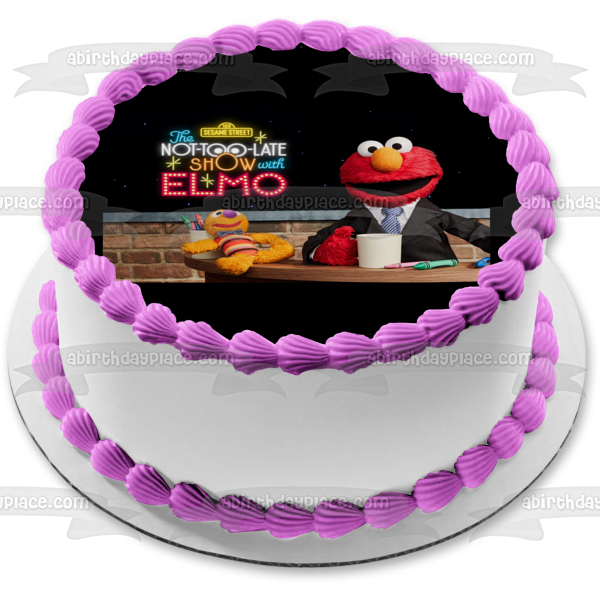 The Not-Too-Late Show with Elmo Edible Cake Topper Image ABPID52452