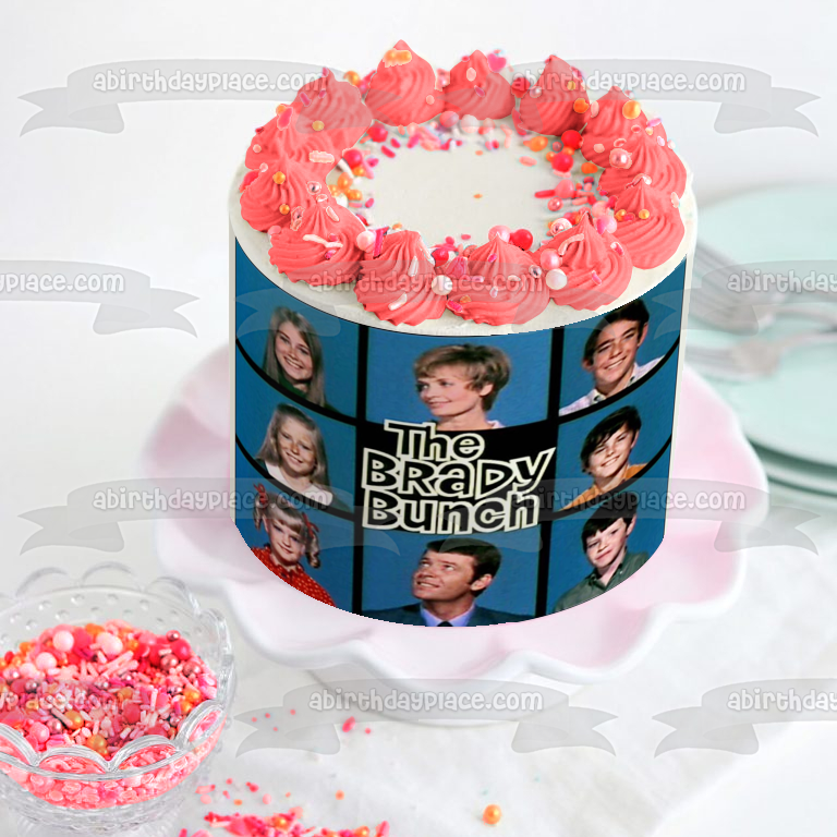 The Brady Bunch Marcia Jan Cindy Mike Peter Bobby Carol Greg Edible Cake Topper Image ABPID52252