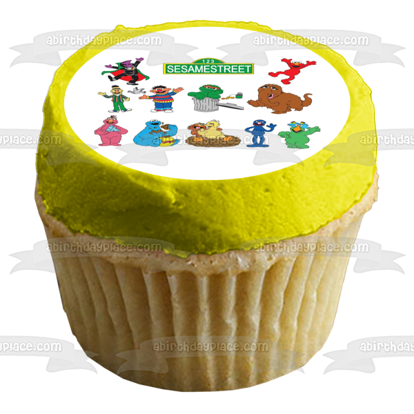 Sesame Street Characters Count Elmo Bert Ernie Grouch and the Gang! Edible Cake Topper Image ABPID52260