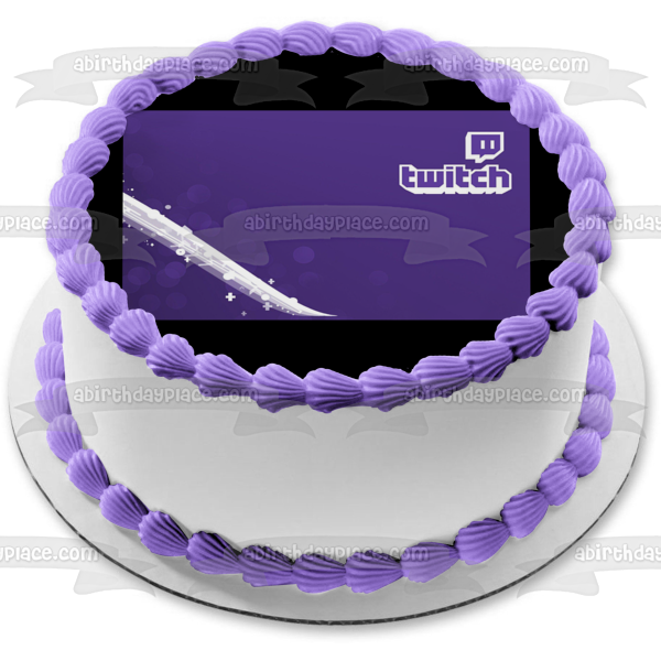 Twitch Logo Purple and White Video Streaming Service Edible Cake Topper Image ABPID52538