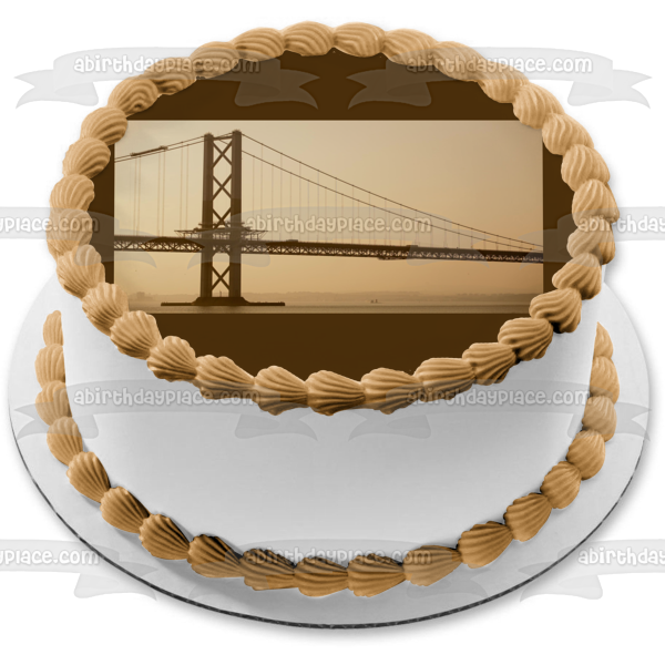 Ponte 25 De Abril Bridge Lisbon Portugal Edible Cake Topper Image ABPID52544