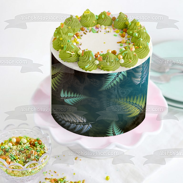 Colorful Leaves Pattern Edible Cake Topper Image ABPID52555