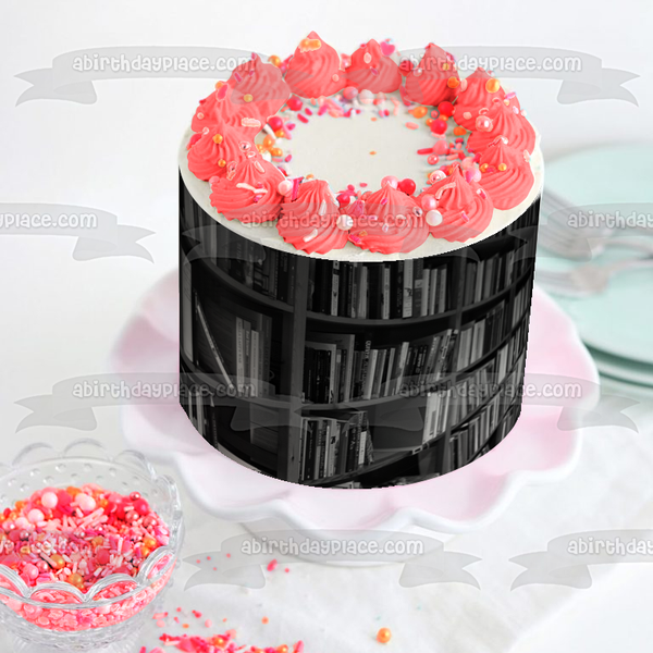 Library Book Shelf Edible Cake Topper Image ABPID52574