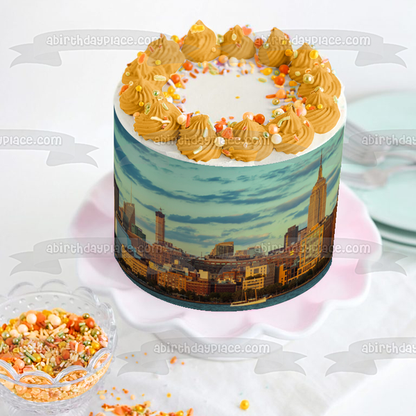 City Buildings Scape Edible Cake Topper Image ABPID52577