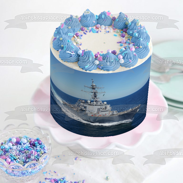 USS Fitzgerald Arleigh Burke-Class Destroyer Edible Cake Topper Image ABPID52580