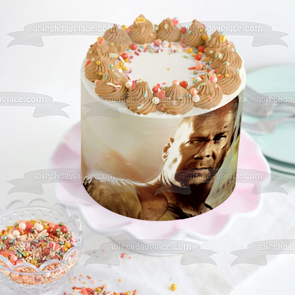 Live Free or Die Hard Bruce Willis Action Adventure Edible Cake Topper Image ABPID52619