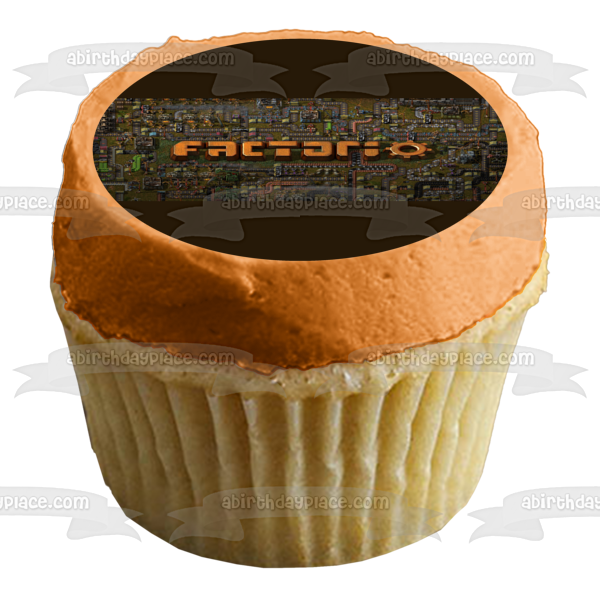 Factorio Title PC Game Building Crafting Logo Edible Cake Topper Image ABPID52628