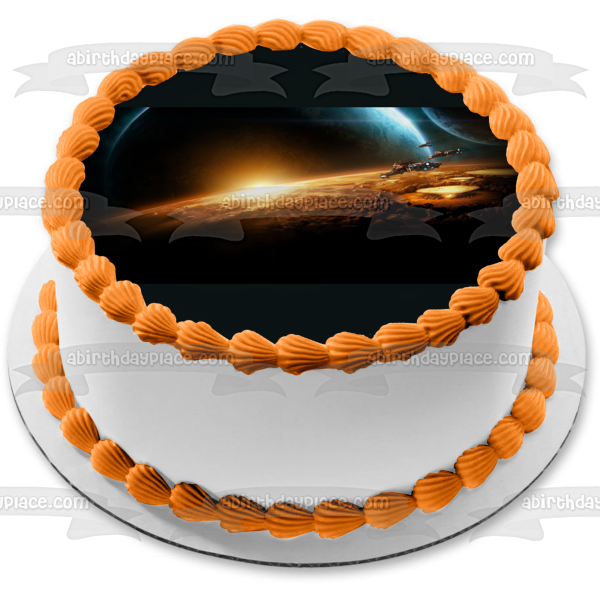 Starcraft RTS Gaming Blizzard Terran Battlecruiser Edible Cake Topper Image ABPID52640