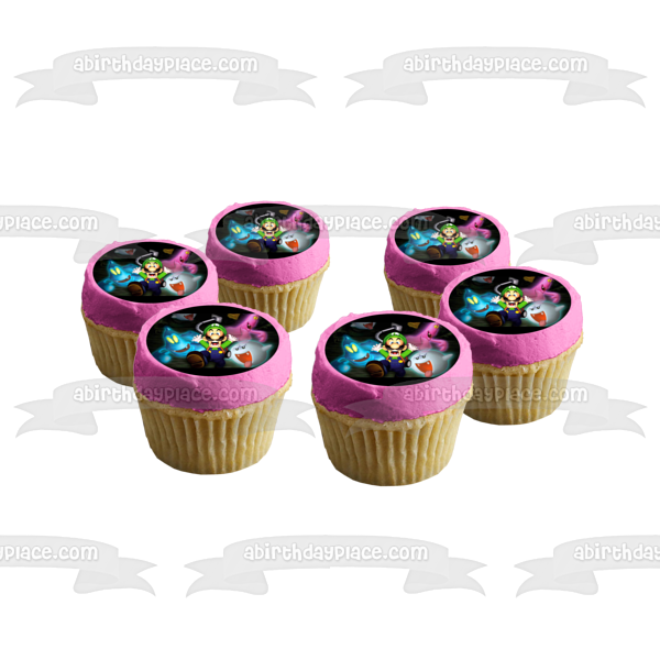 Luigi's Mansion Luigi Ghosts Scary Video Game Edible Cake Topper Image ABPID52910
