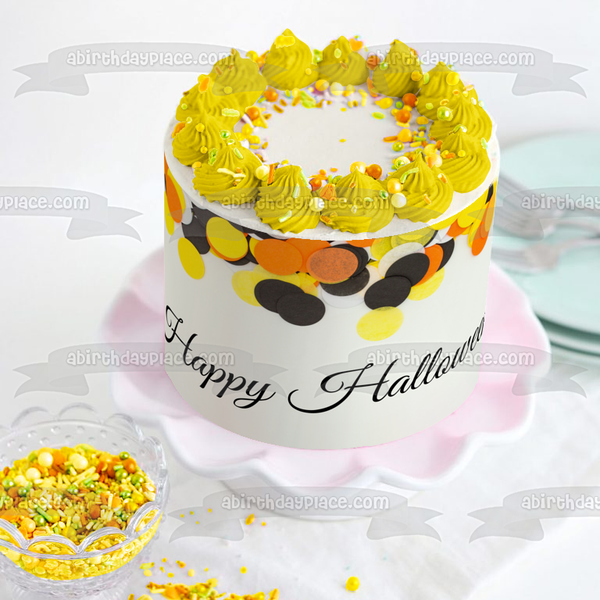 Happy Halloween Edible Cake Topper Image ABPID52691