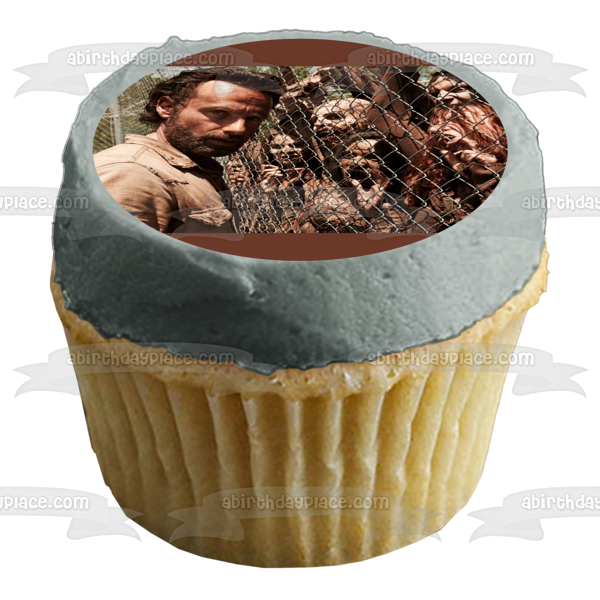 The Walking Dead Happy Halloween Rick Grimes Zombies Edible Cake Topper Image ABPID52701