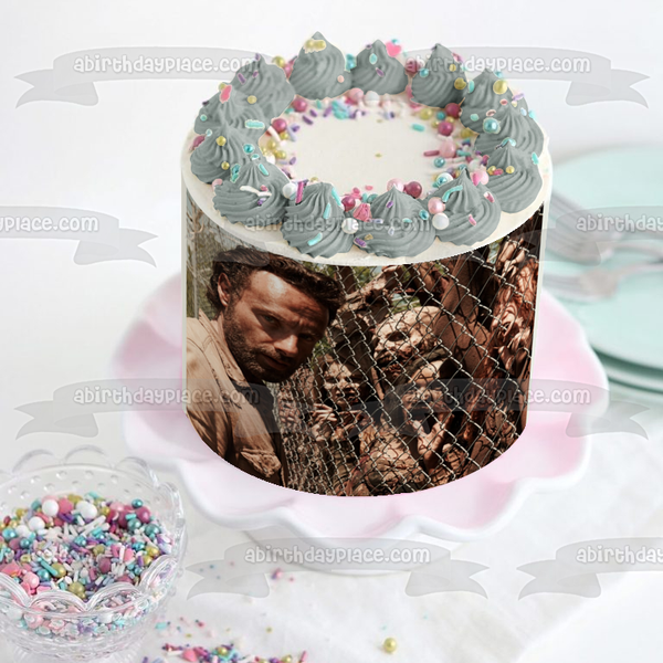 The Walking Dead Happy Halloween Rick Grimes Zombies Edible Cake Topper Image ABPID52701