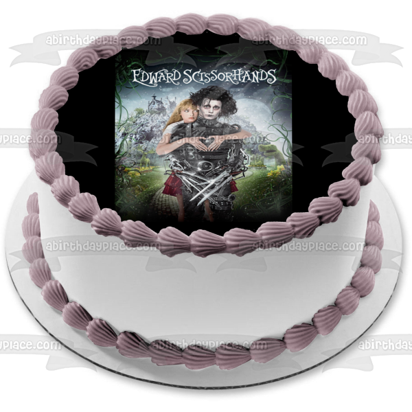Edward Scissorhands Kim Tim Burton Johnny Depp Winona Ryder Movie Poster Edible Cake Topper Image ABPID52966