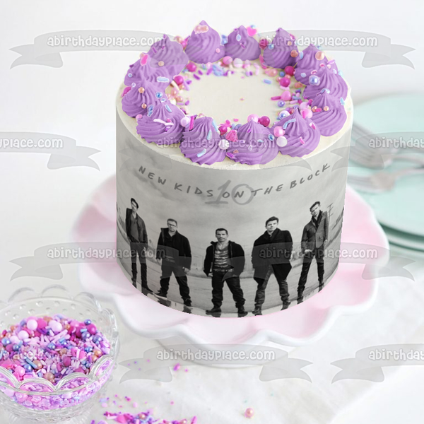 New Kids on the Block 10 Music Band Donnie Jordan Jonathan Joey Danny Edible Cake Topper Image ABPID53026