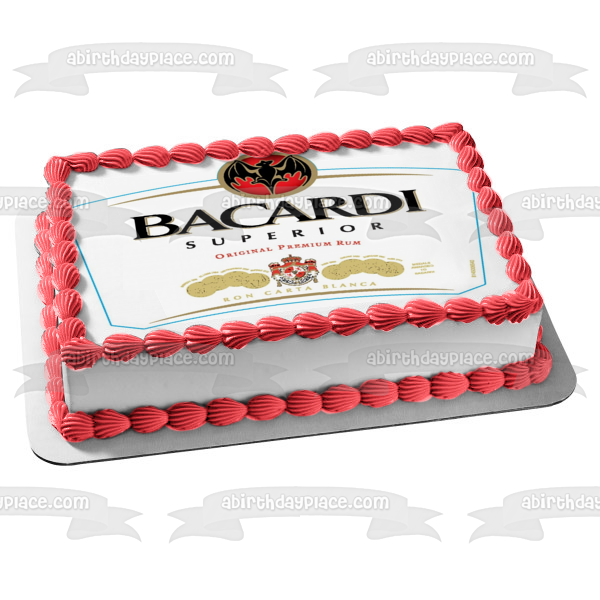 Bacardi Superior Original Premium Rum Edible Cake Topper Image ABPID52794