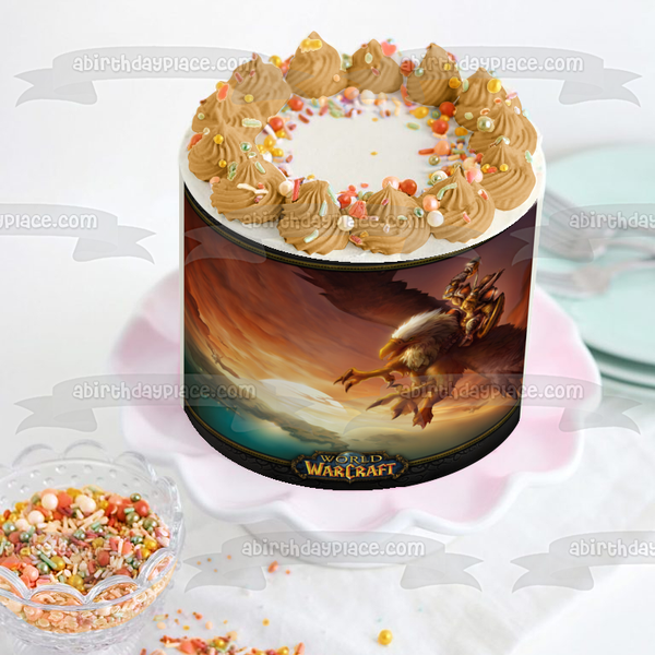 World of Warcraft MMO Gaming Dwarf Gryffon Edible Cake Topper Image ABPID52801