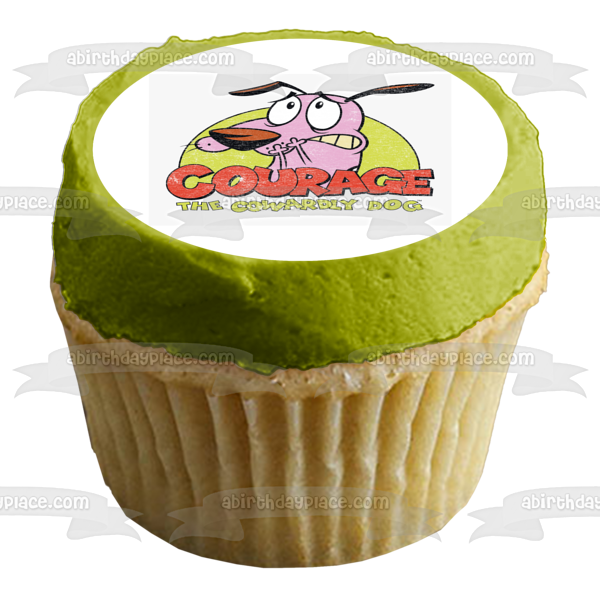 Courage the Cowardly Dog Logo Edible Cake Topper Image ABPID52809