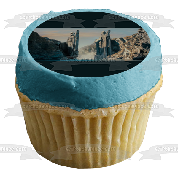 Imagen comestible para tarta con diseño de El Señor de los Anillos, Puerta de Argonath, película de fantasía, ABPID52865 