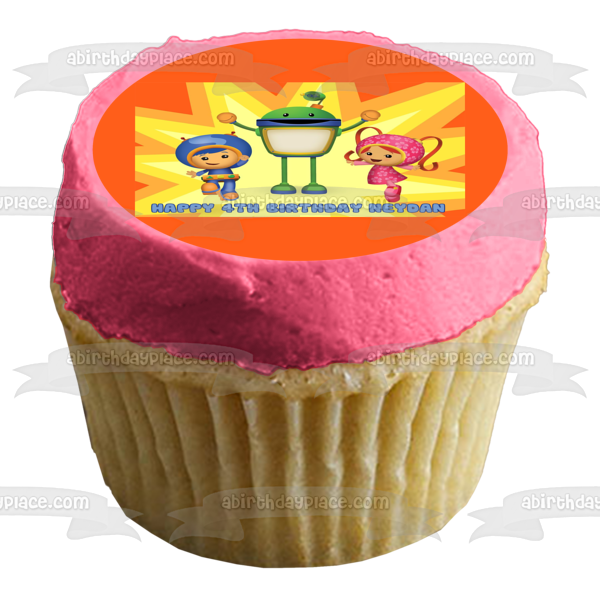 Team Umizoomi Geo Milli Bot Animated Happy Birthday Personalized Name Edible Cake Topper Image ABPID53187