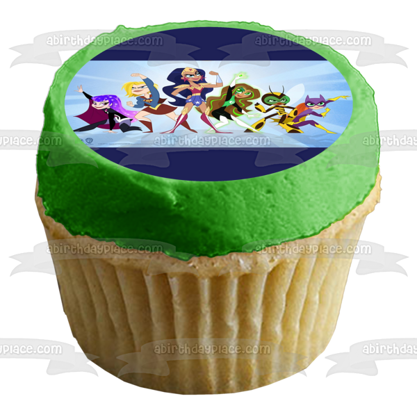 DC Super Hero Girls Wonder Woman Batgirl Super Girl Bumblebee Green Lantern Zatanna Edible Cake Topper Image ABPID53325
