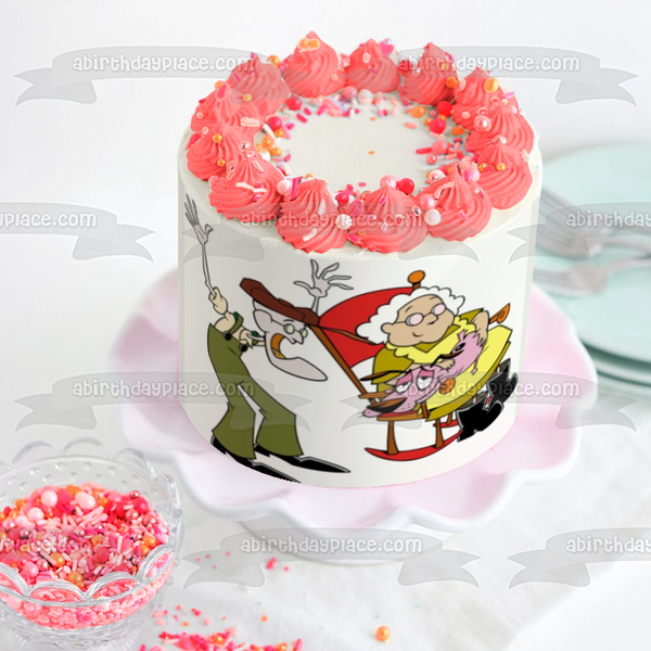 Courage the Cowardly Dog Eustace Muriel Cartoon Network Animated TV Show Edible Cake Topper Image ABPID53206