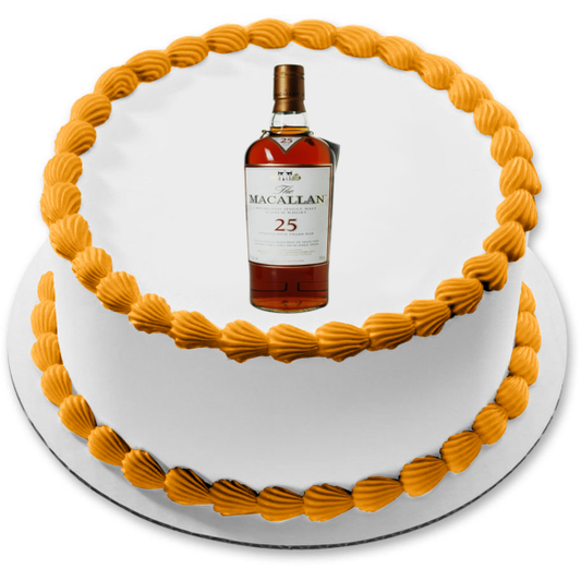Macallan 25 botellas de whisky escocés, decoración comestible para tartas, imagen ABPID53337 