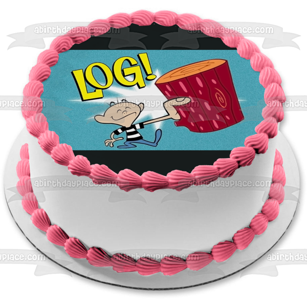 Nickelodeon Ren and Stimpy Log Commercial Animated TV Show Cartoon Edible Cake Topper Image ABPID53340