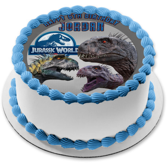 Jurassic World Alive App Game with Dinosaurs Edible Cake Topper Image ABPID56437