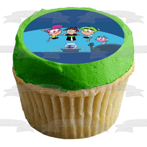 Nickelodeon Fairly Oddparents Timmy Wanda Cosmo Poof Edible Cake Topper Image ABPID53242