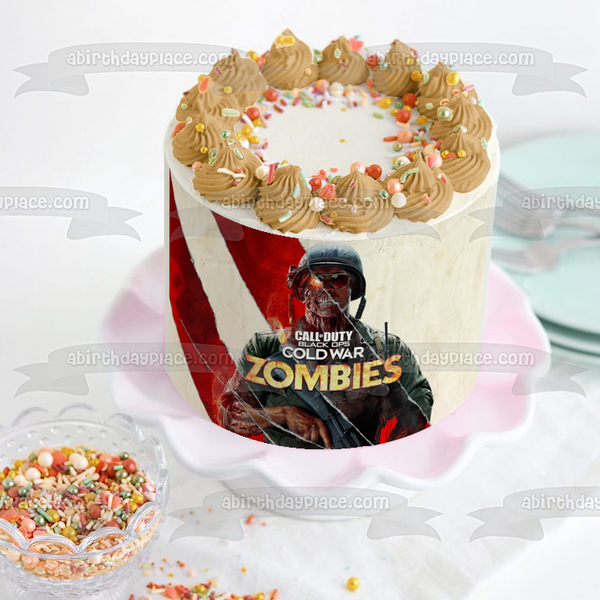 Call of Duty Black Ops Cold War Zombie Soldier Edible Cake Topper Image ABPID53367