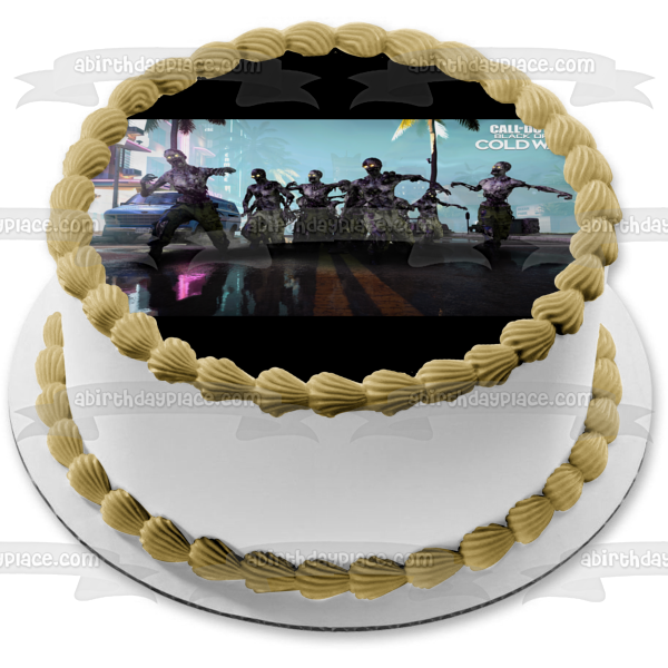 Call of Duty Black Ops Cold War Zombies Shooter Video Game Edible Cake Topper Image ABPID53375
