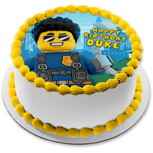 Adorno comestible para tarta LEGO City Duke Imagen ABPID56439 