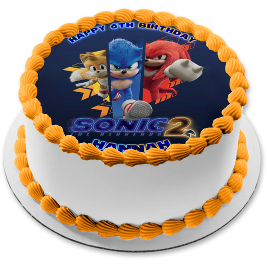 Sonic the Hedgehog 2 Tails and Knuckles Gotta Go Fast Edible Cake Topper Image ABPID56454